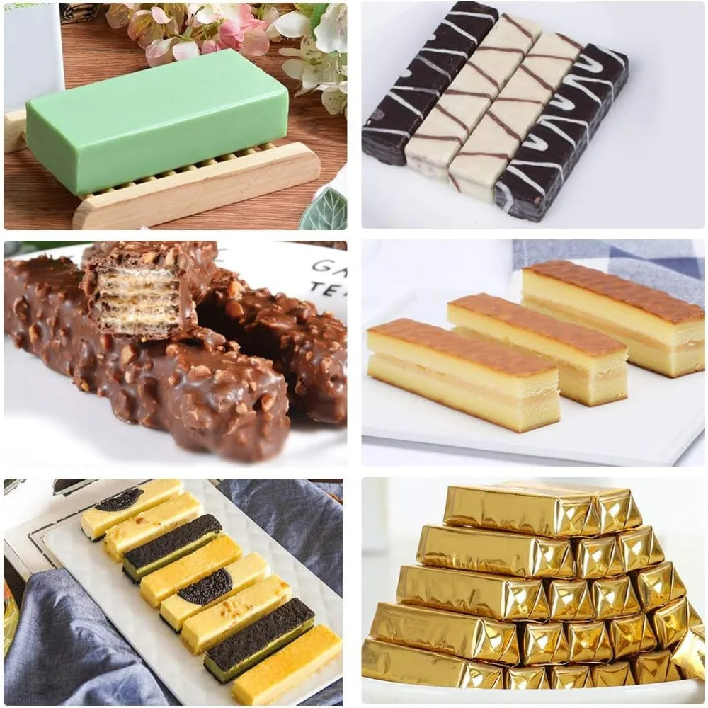8 Cavity Rectangle Silicone Mold for Granola Bars, Chocolate, Brownies, Cheesecake - Non-Stick, Reusable, Oven Safe