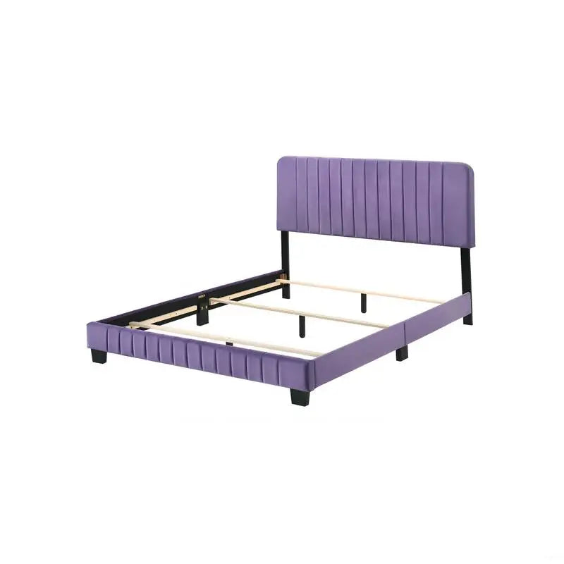 Vibrant Purple Contemporary Queen Bed with Stylish Design and Comfort