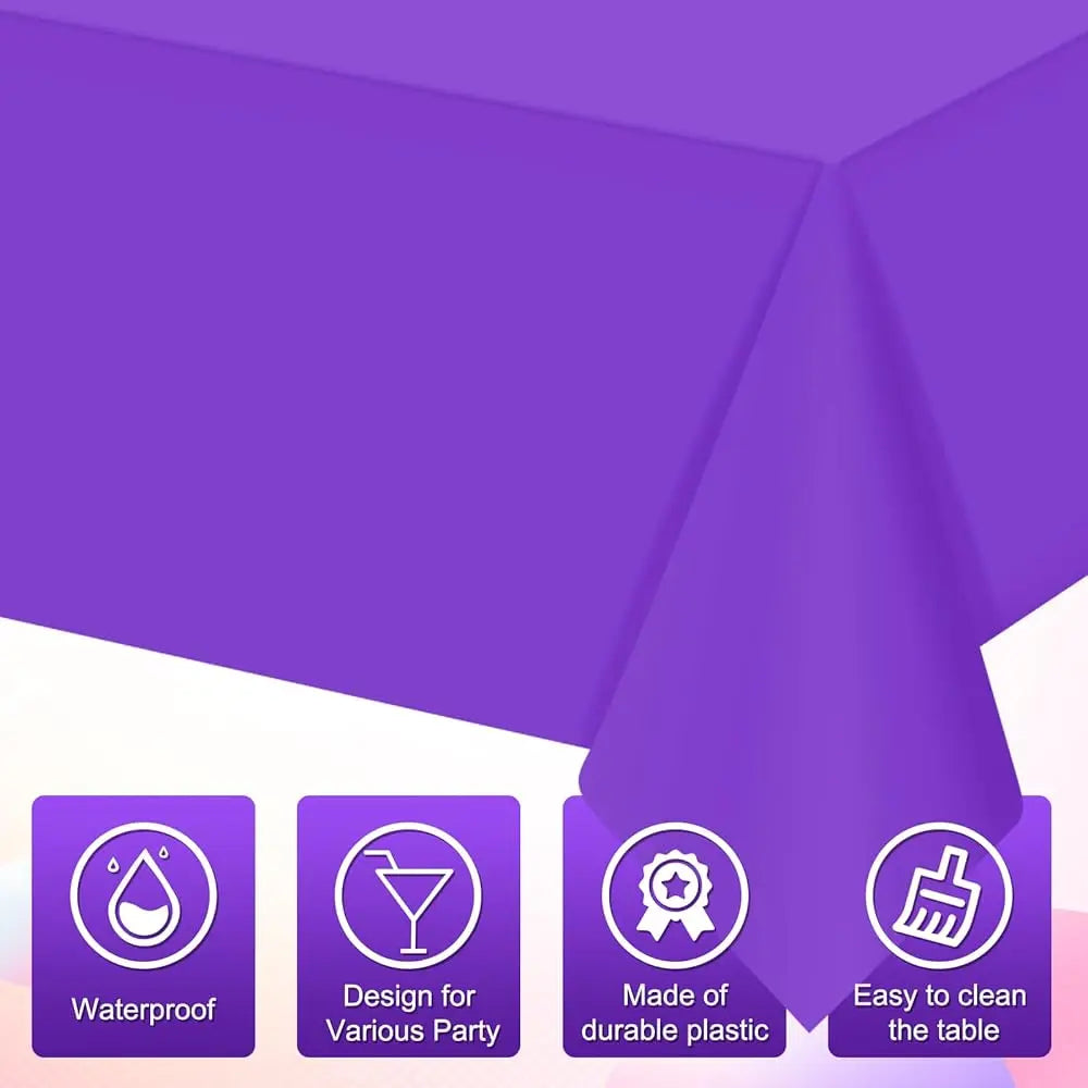 12 Pack  Plastic Tablecloth  54 x 108