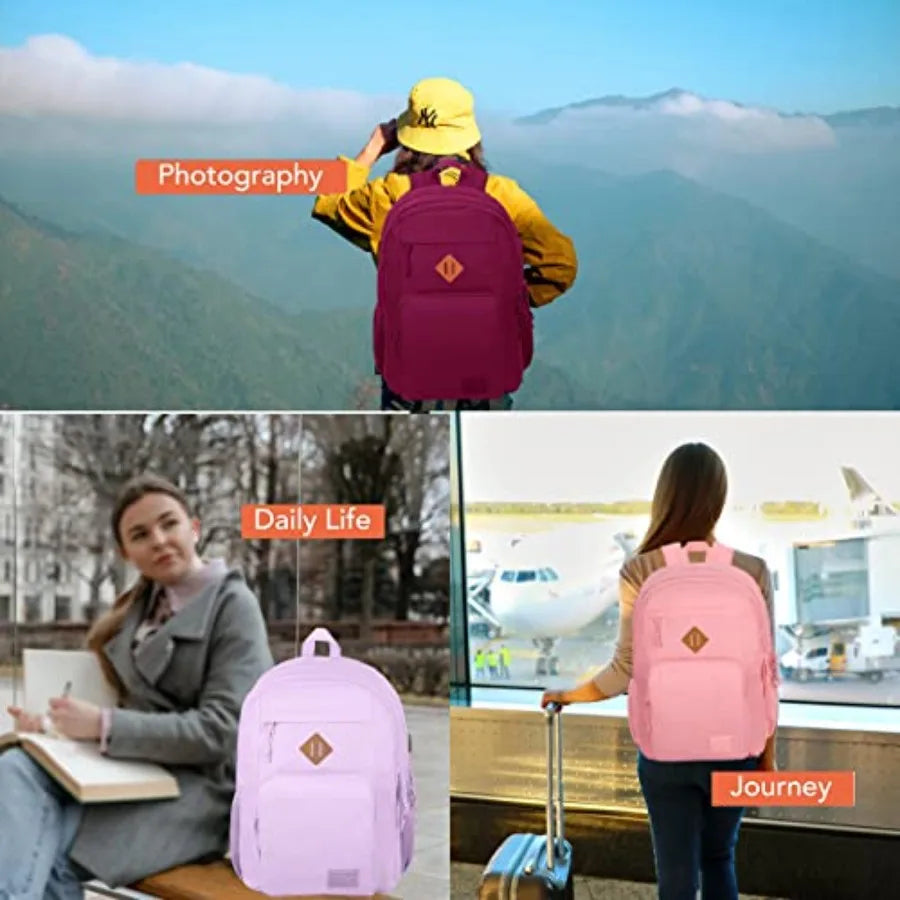 Classic Travel backpack, Anti Theft Laptop Backpack with USB Charging Port