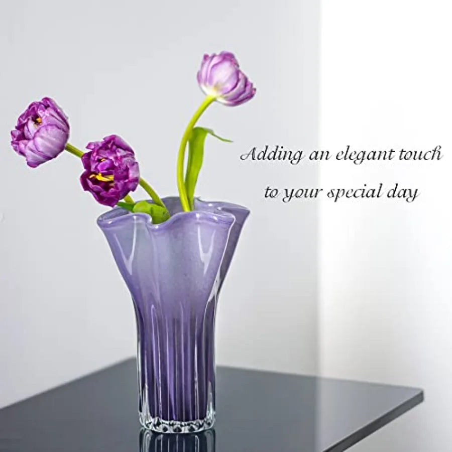 8'' Blown Glass Flower Vase
