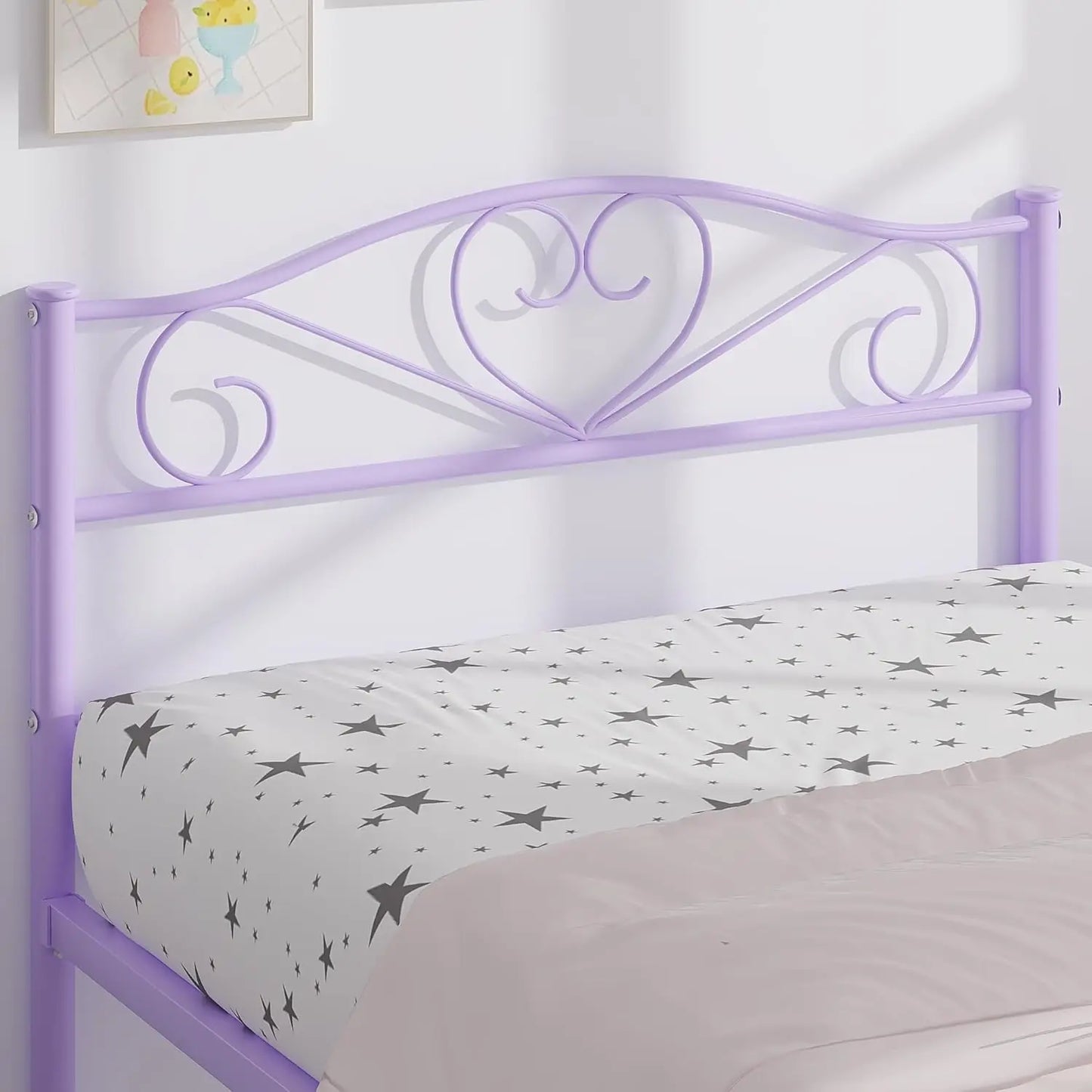 14 Inch Twin Size Metal Platform Bed Frame with Headboard and Footboard