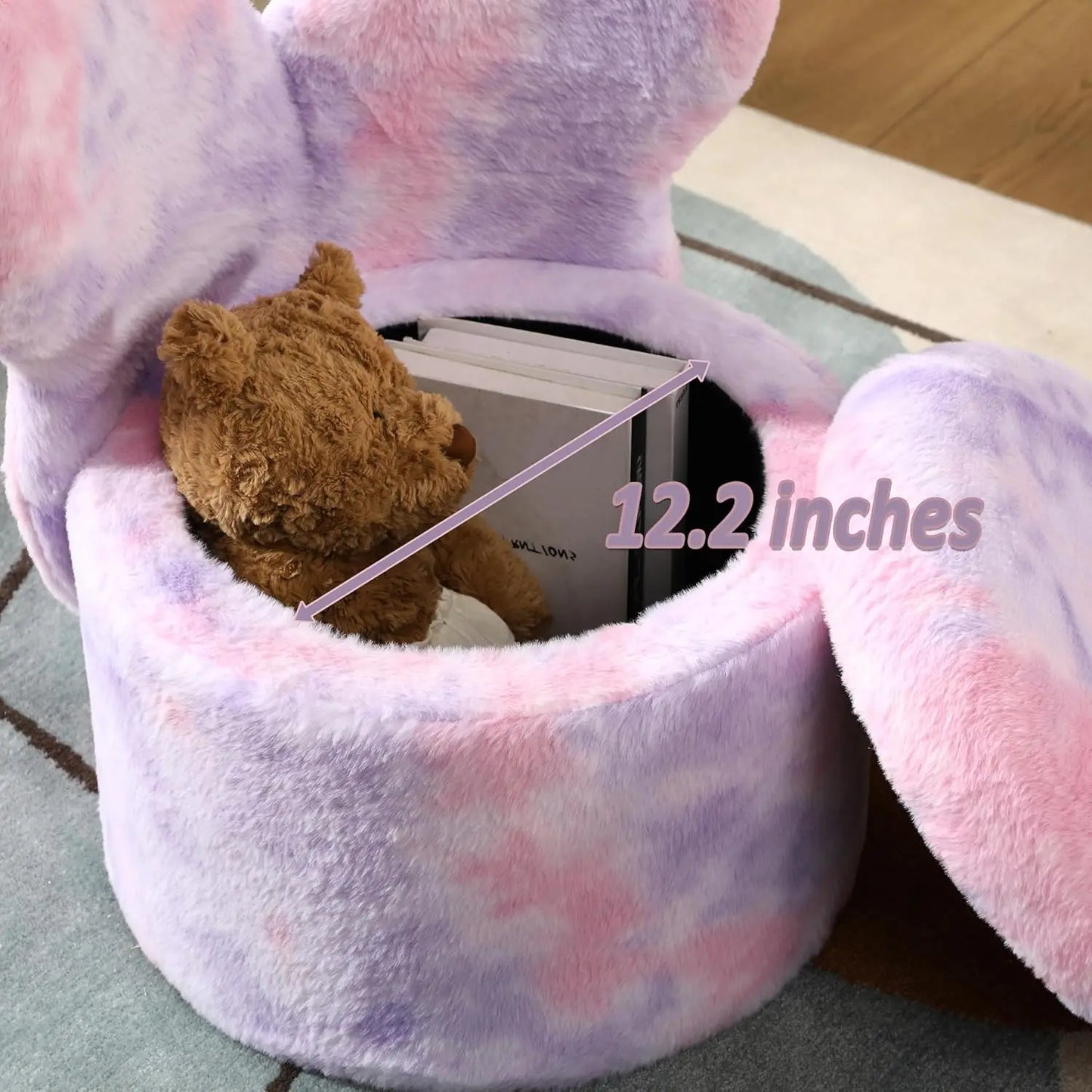 Kids Butterfly Armchair with Storage Ottoman