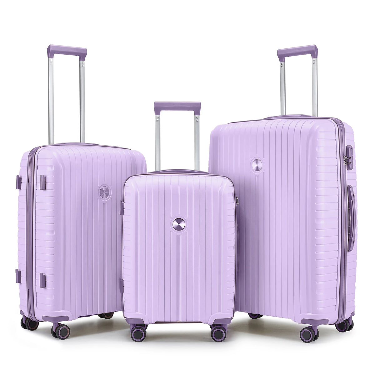 3-Piece Travel Luggage Set, PP Hard Shell Lightweight Durable Suitcase with TSA Lock and Spinner Wheels