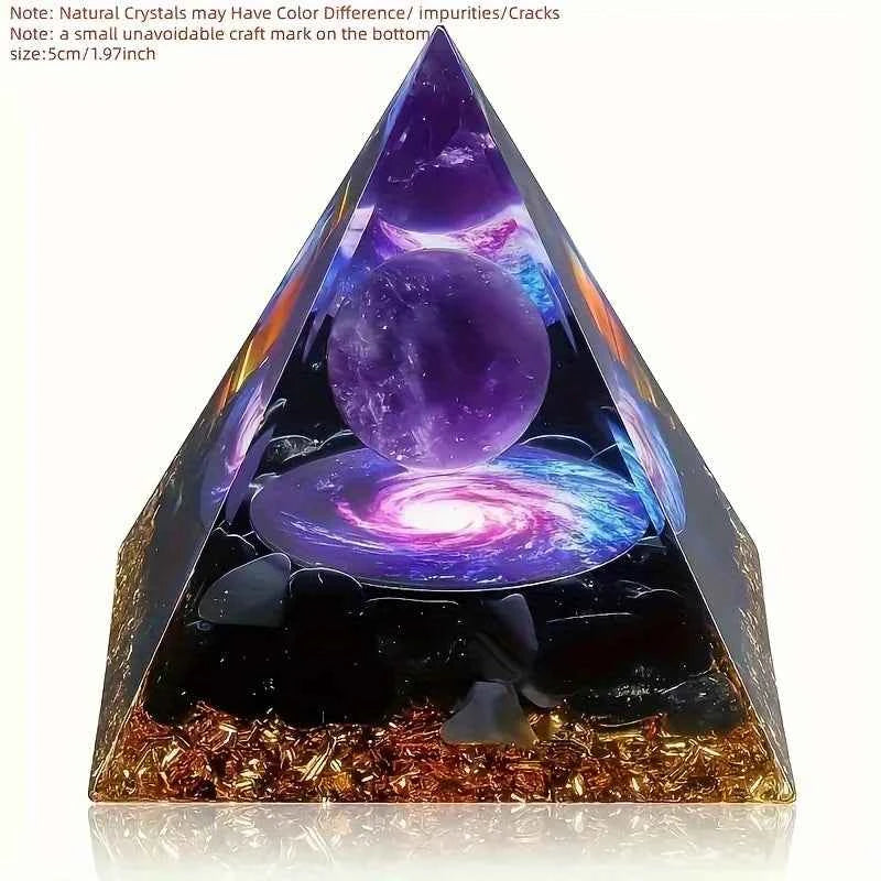 1pc Relieve Stress and Attract Wealth with Our Homeopathic Amethyst Crystal Ball Pyramid,