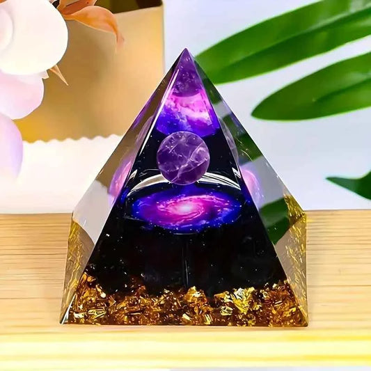 1pc Relieve Stress and Attract Wealth with Our Homeopathic Amethyst Crystal Ball Pyramid,