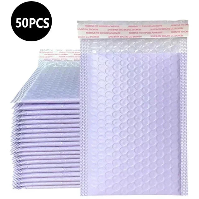 50 Purple Delivery Package Bubble Packaging