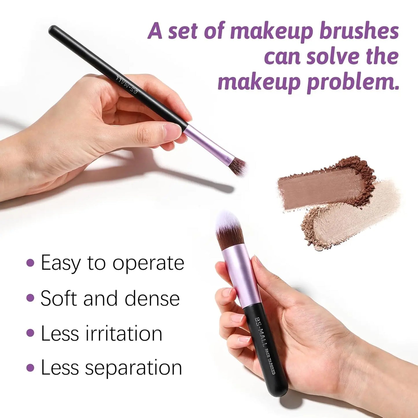 14-Piece Purple Makeup Brush Set with Travel Case