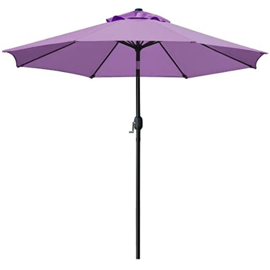 9' Patio Umbrella Outdoor Table Umbrella with 8 Sturdy Ribs - Purpleobsessions