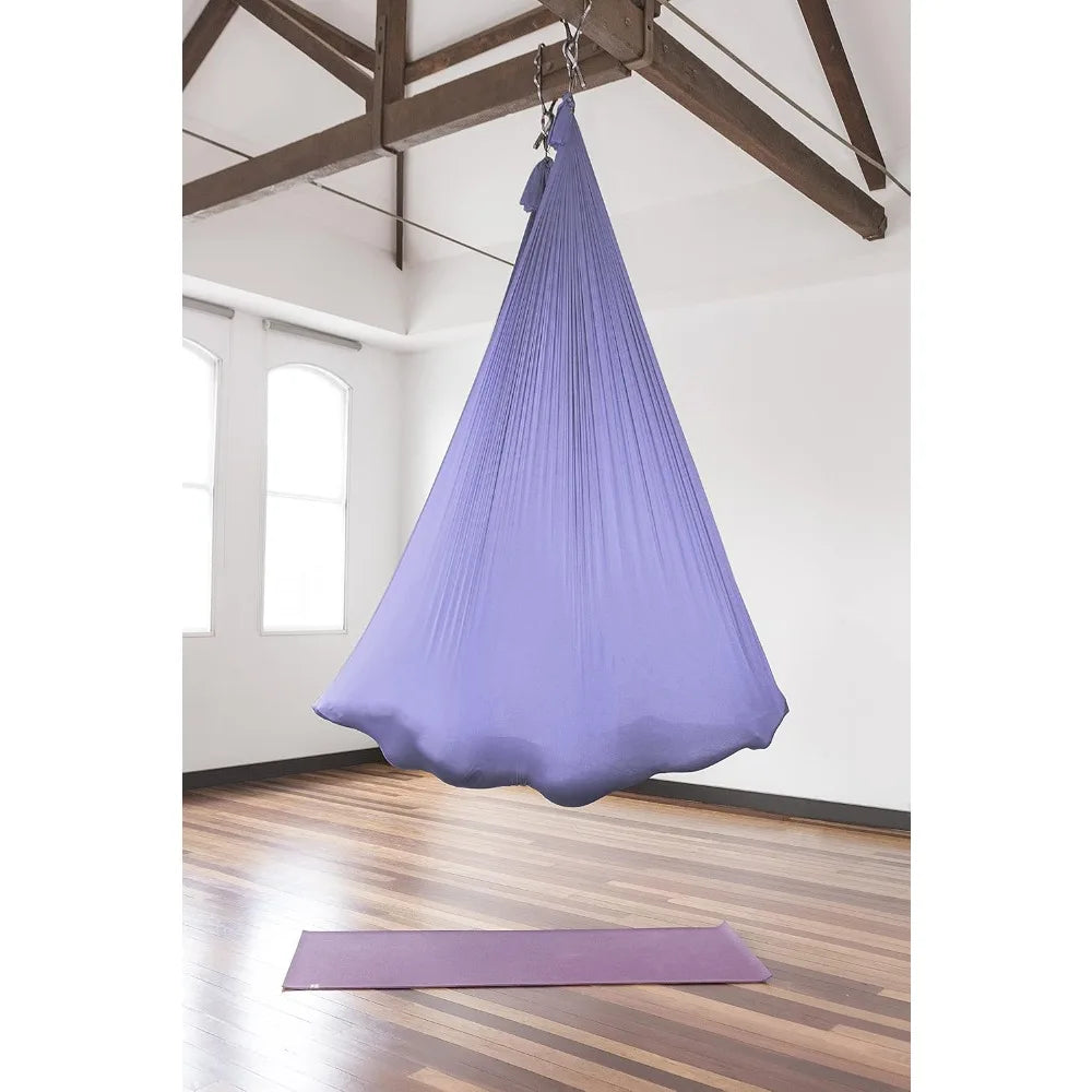 Silk Aerial Yoga Swing & Hammock Kit for Improved Yoga Inversions, Flexibility & Core Strength