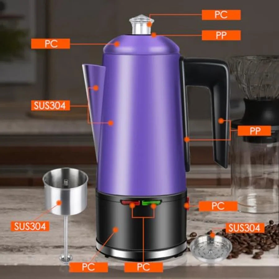 Electric Stainless Steel Coffee Percolator 12cups