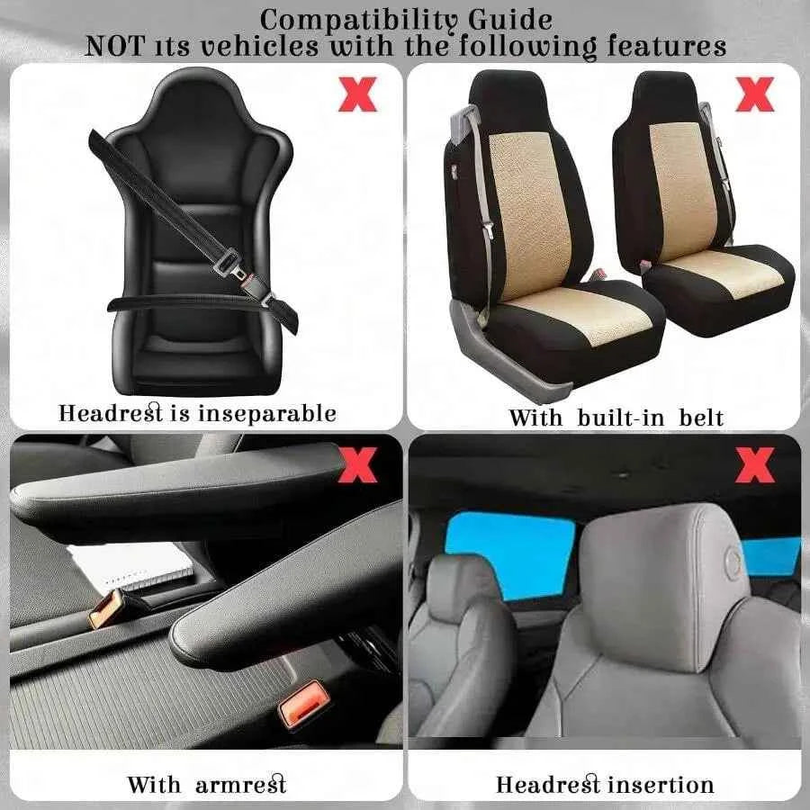 Purple Butterfly Car Seat Cover Set: 5 Pieces For Front And Rear Seats, Wristbands, 2 Cup Coasters, Armrest Cushions, 2 Seatbelt