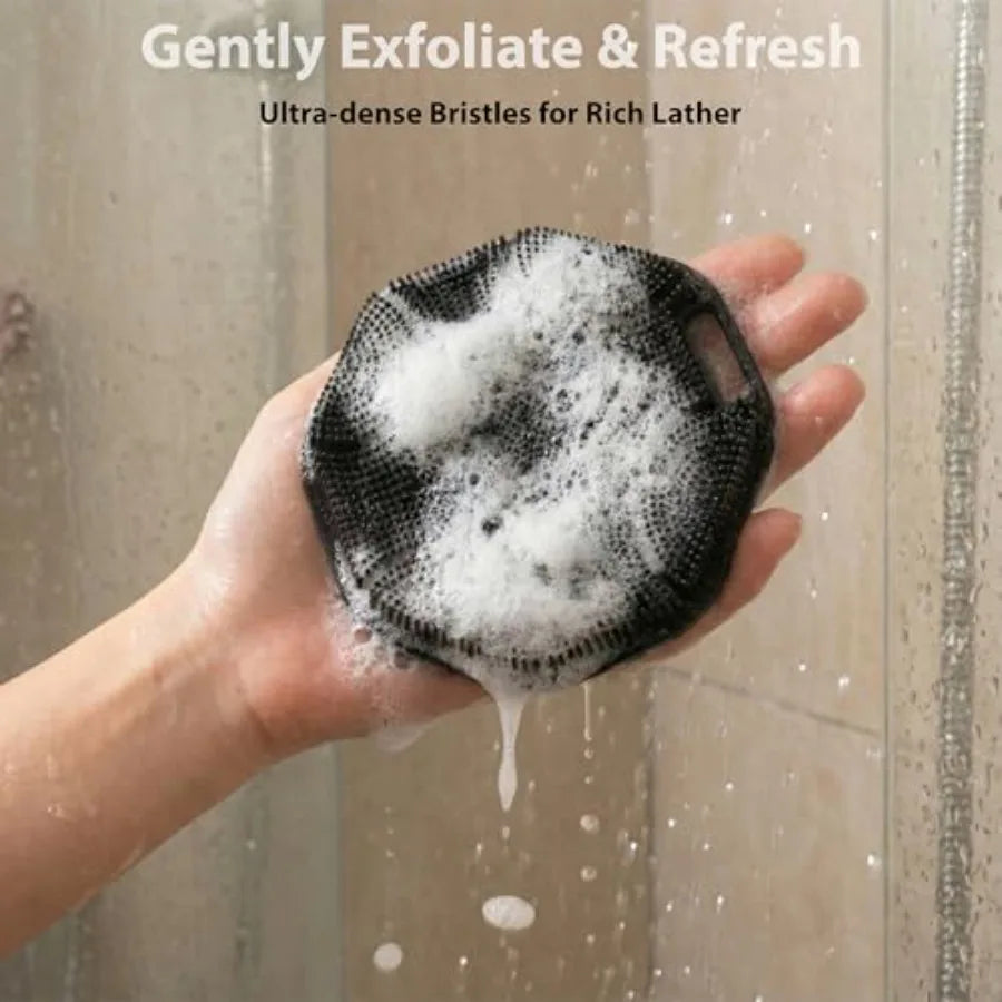 2 Pack Silicone Exfoliating Body Scrubber with Handle