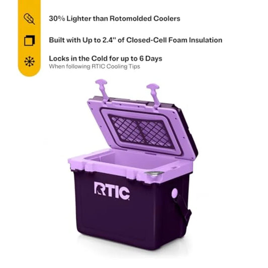 Ultra-Light 32 Quart Hard Cooler Insulated Portable Ice Chest Box for Drink, Beverage, Beach, Camping, Picnic, Fishing, Boat