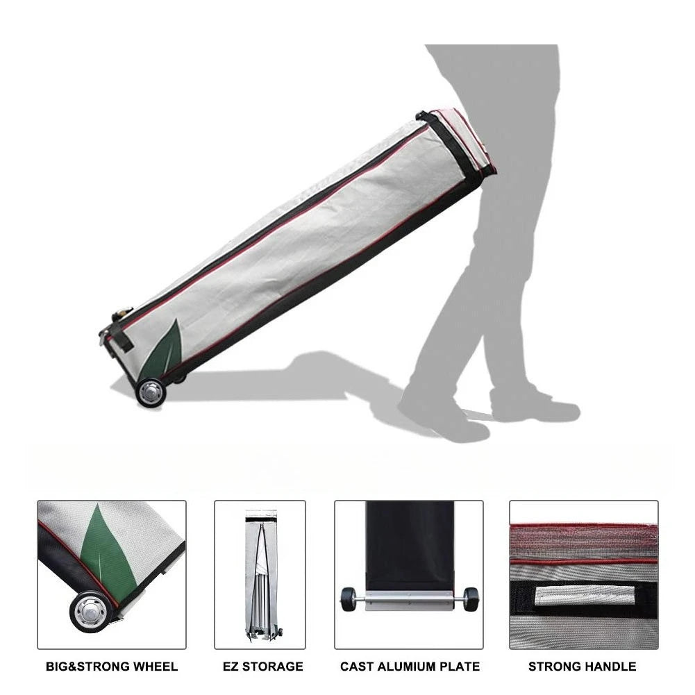 10'x15' Pop-up Canopy Tent Commercial Instant Canopies with 4 Removable Zipper End Side Walls and Roller Bag