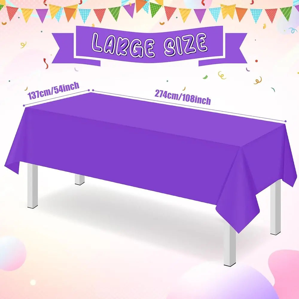 12 Pack  Plastic Tablecloth  54 x 108
