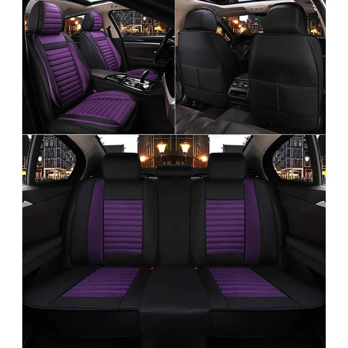 Linen Car Seat Covers Full Set, Fit for Buick Envision, Verano, Velite 6, Regal, LaCrosse, Envista, Encore, Excelle, Four Seasons, Car Seat Protector