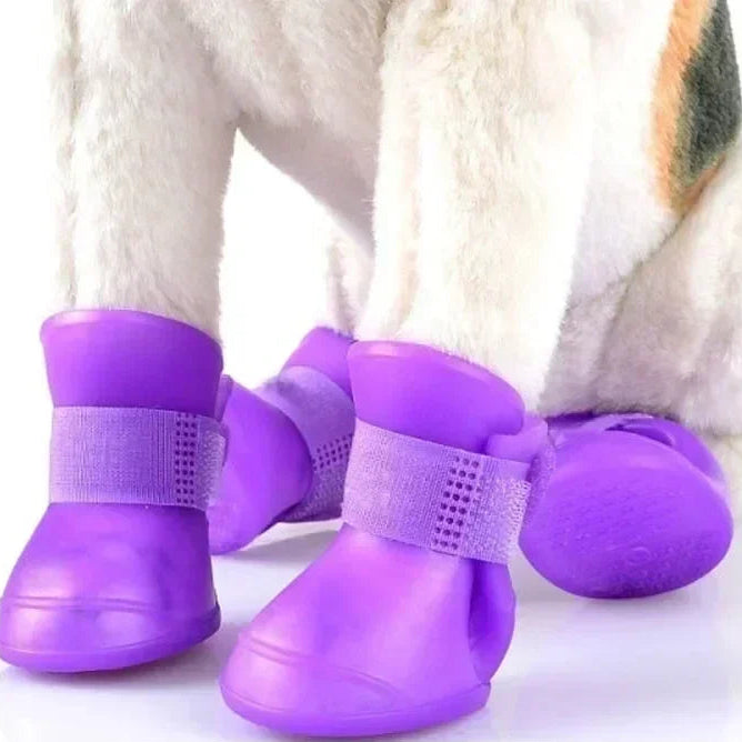 4Pcs Pet Waterproof Rain Shoes, Anti-slip Rubber Boots for Small, Medium, and Large Dogs/Cats