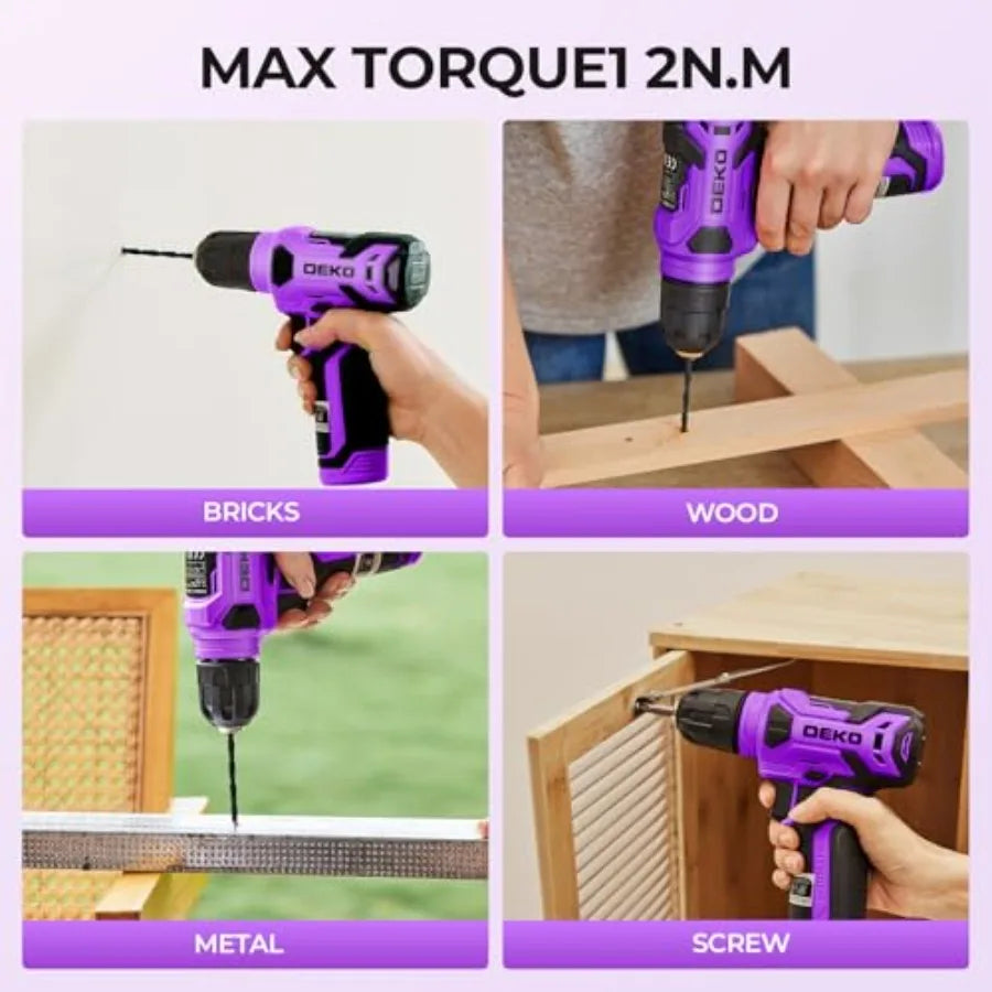 128 pcs Power Tool Set With 8V Cordless Drill/Driver
