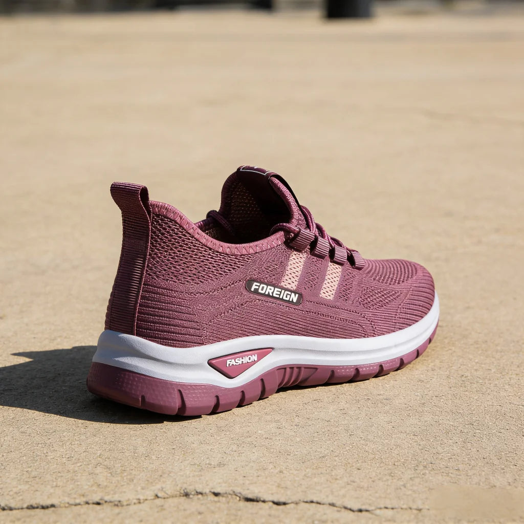 Women's Purple Breathable Mesh Sneakers, Lightweight Non-Slip Casual Walking Shoes for Daily Wear