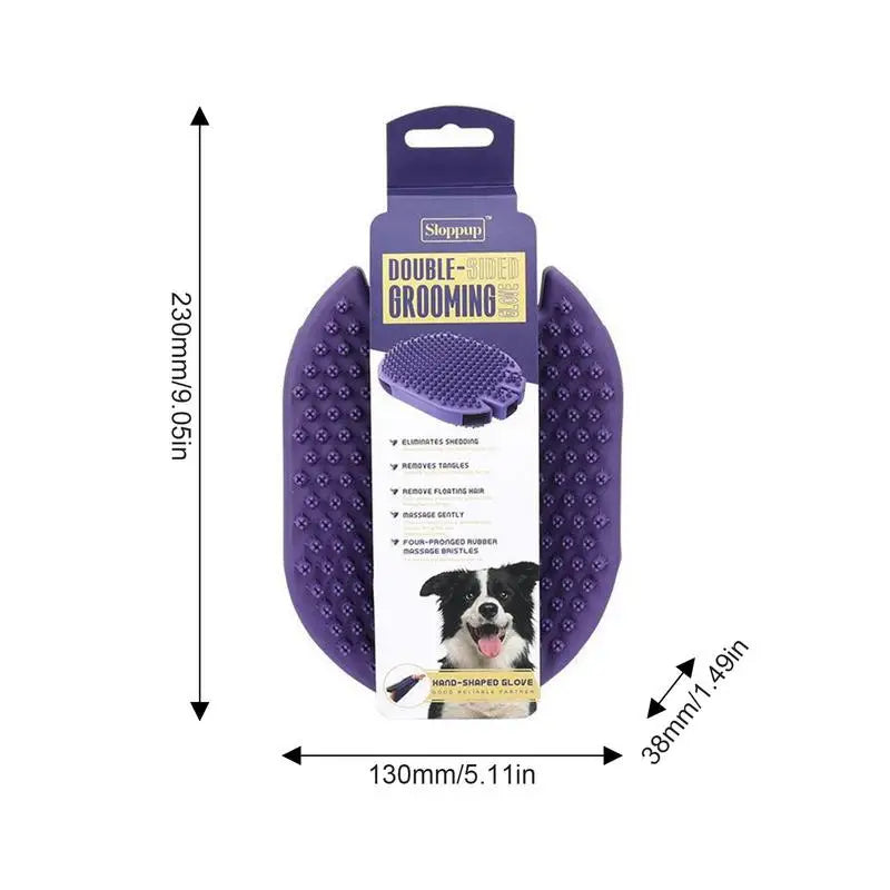 Pet Gloves -- Double-sided Shedding Bathing & Hair Remover Gloves