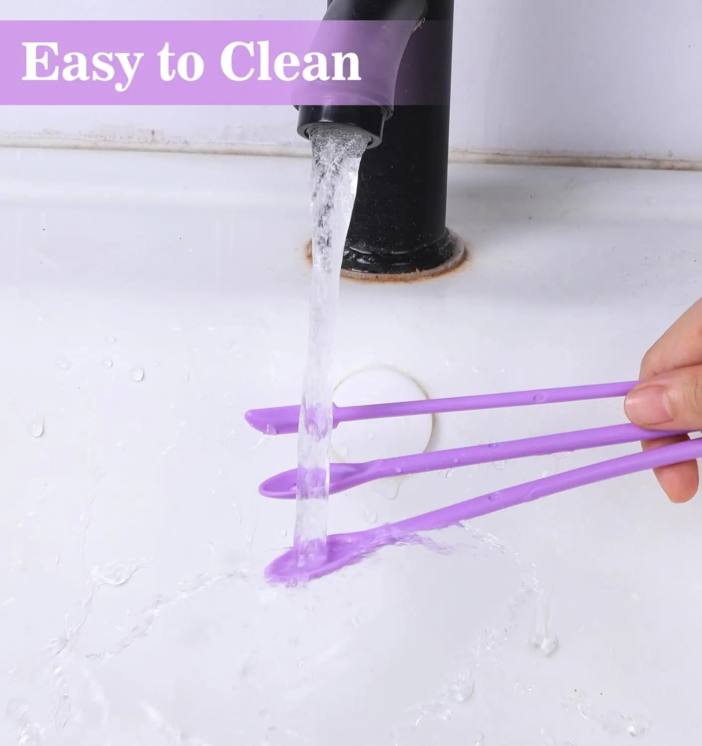 Makeup Spatulas Mini, 6 Pcs Cosmetic Spatulas, Bottle Scraper Tool to Get Lotion Out of Bottle (Purple)