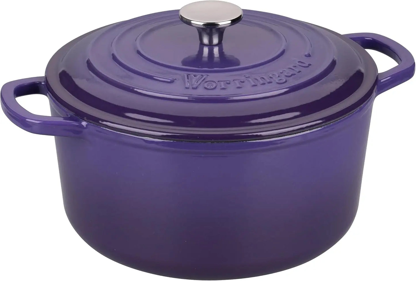 Purple Enameled Cast Iron Dutch Oven, 6 Quart, for Baking Bread & Slow Cooking