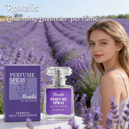 Lavender Perfume for Women - Roxelis Gentle Elegant Scent, Long Lasting Portable Fragrance, Daily Wear Compact Perfume