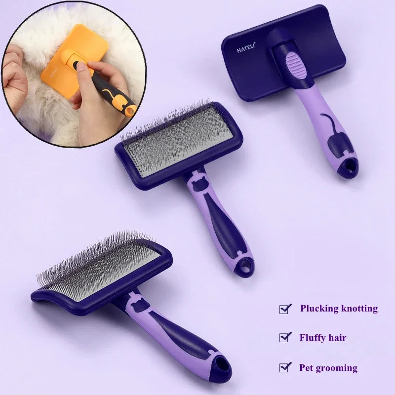 Pet Brush Stainless Steel for Comb, Massage, Grooming,Hair Remover