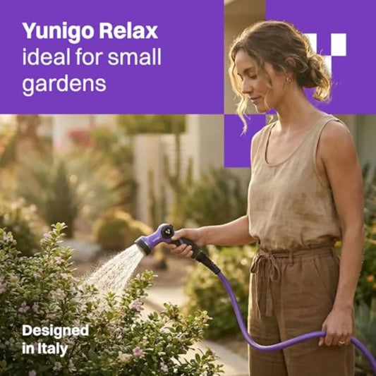 Expandable Purple Garden Hose Lightweight No-Kink Design with Durable Aluminum Fittings Spray Nozzle