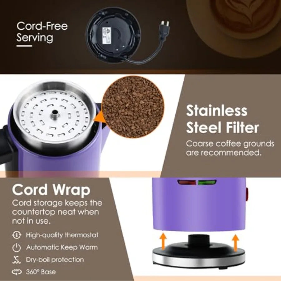 Electric Stainless Steel Coffee Percolator 12cups