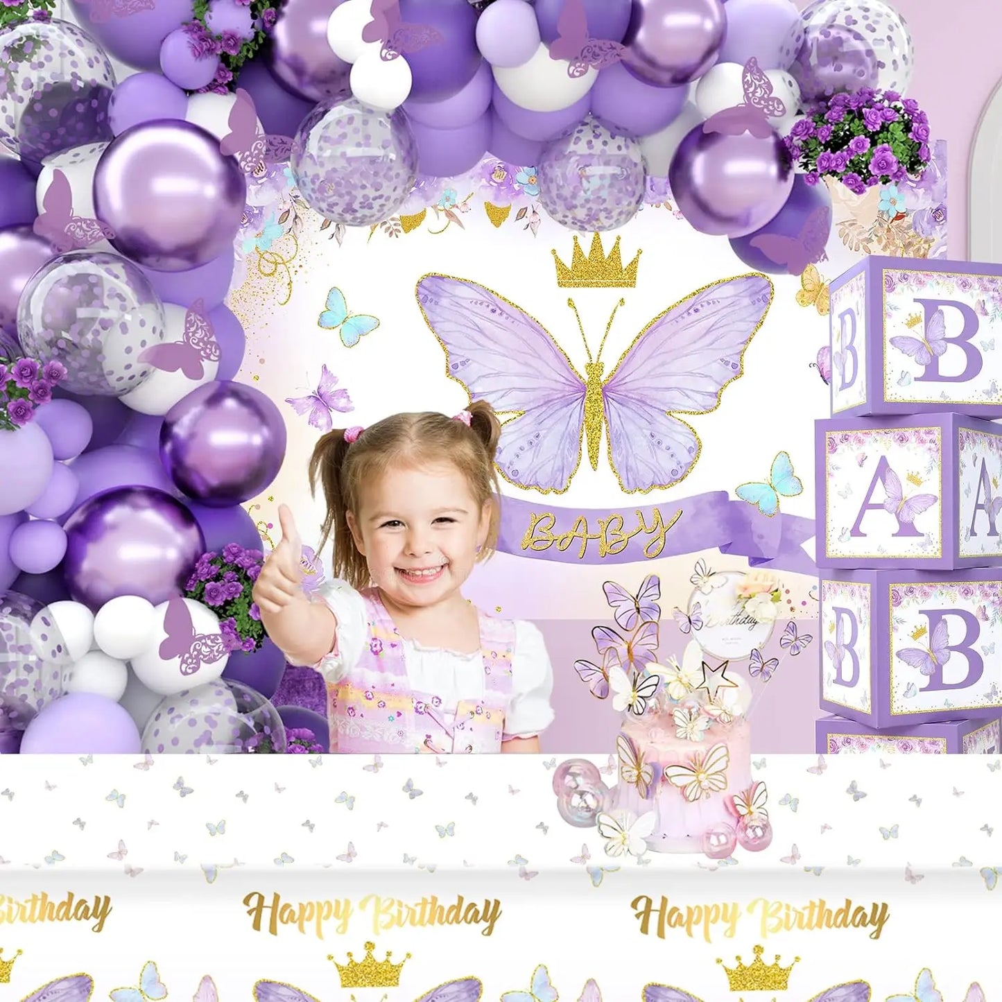 151 PCS Purple Latex Balloon Set