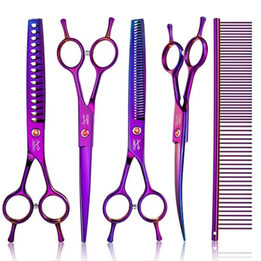 Dog Grooming Scissors Kit Professional 7-in-1 Shears Set