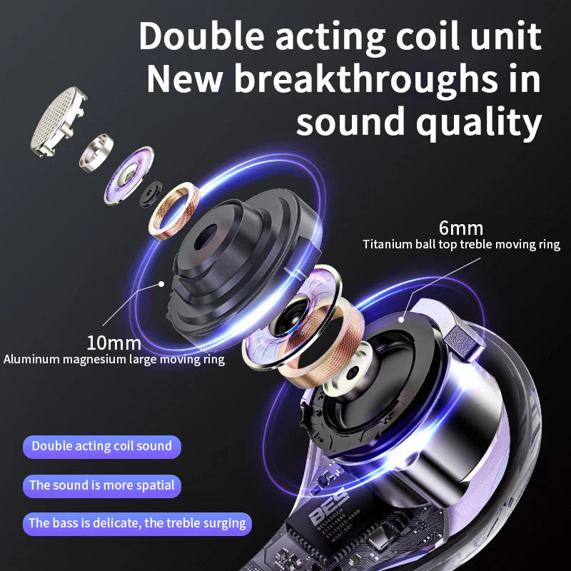 GreatWall's new smart screen digital display wireless headset portable wireless gaming audio-visual headset