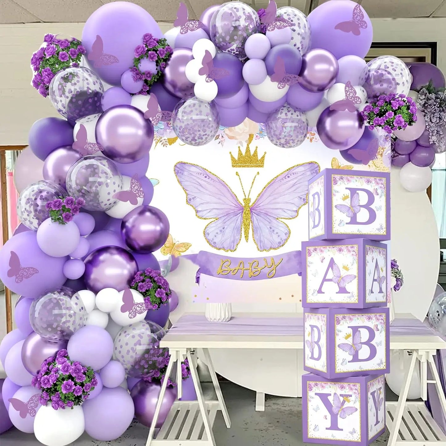 151 PCS Purple Latex Balloon Set
