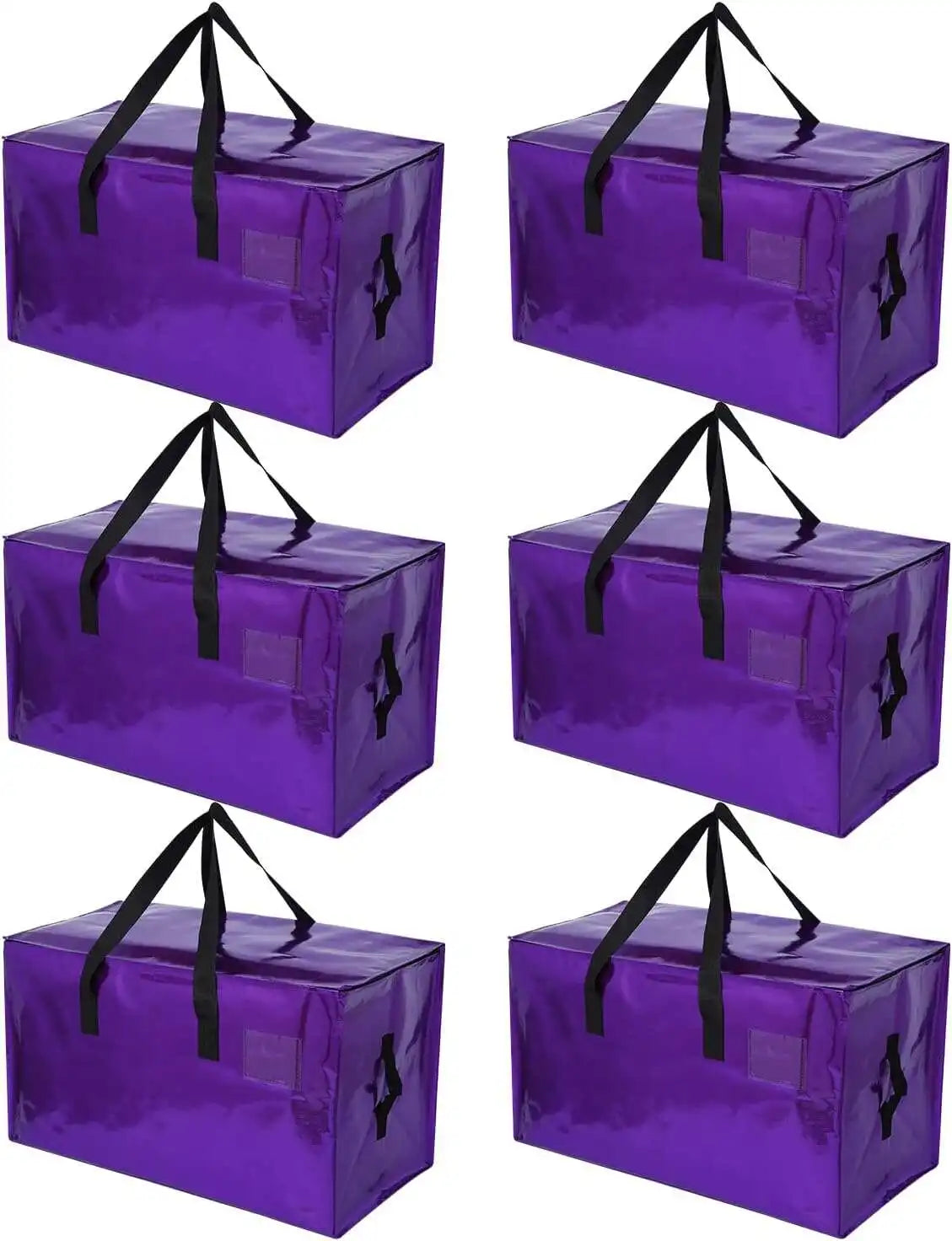 6-Count Heavy-Duty Extra Large Collapsible Zippered Storage Bags