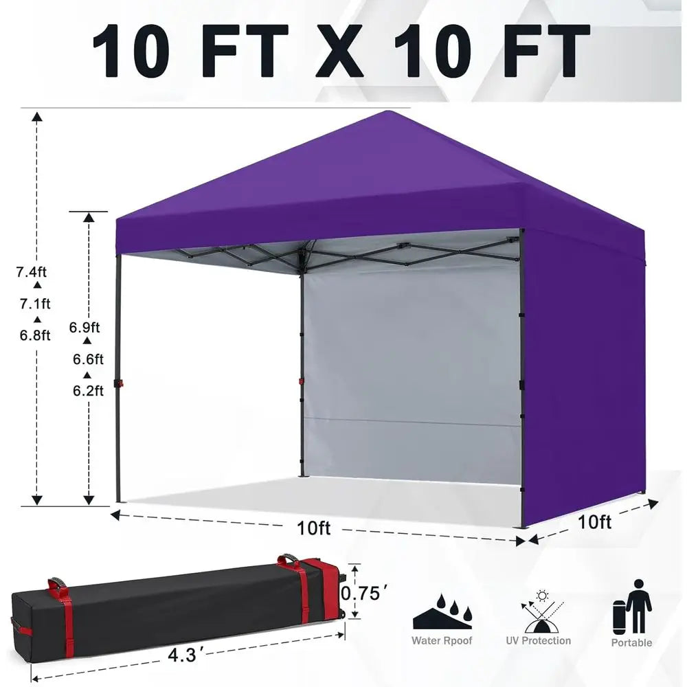 10x10 Outdoor Shade Tent with Two Sidewalls