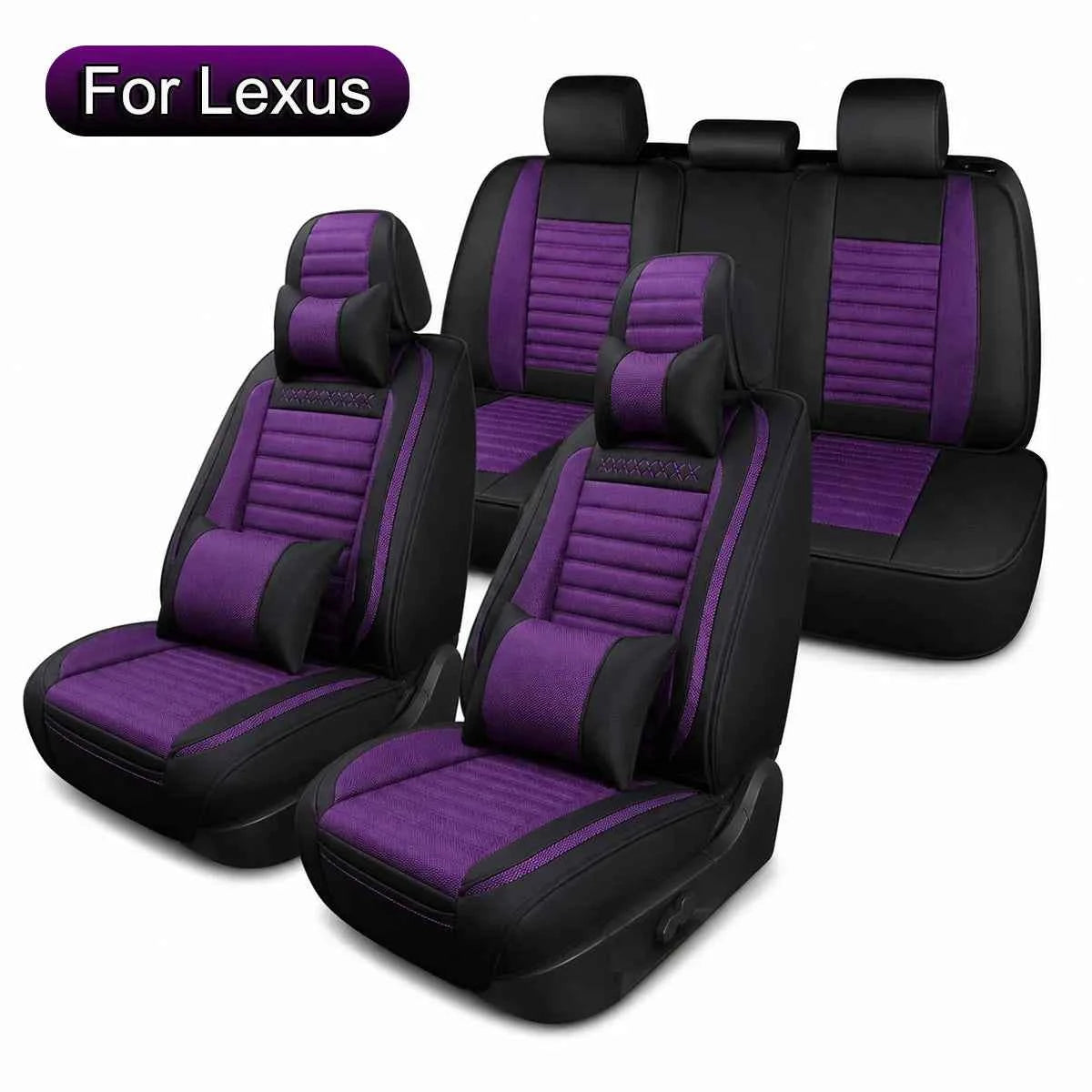 Car Seat Covers Full Set, Fit for Lexus RX, NX, ES, UX, RZ, LBX, HS, Universal PU Leather Car Seat Protectors, Easy Installation, All Seasons