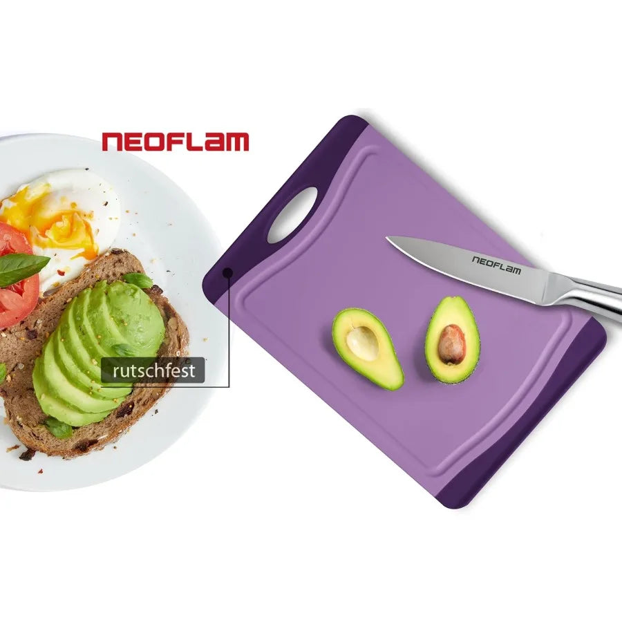 Poly Cutting Board - Purple Durable Plastic,--11.5 x 8 x 0.4 inches