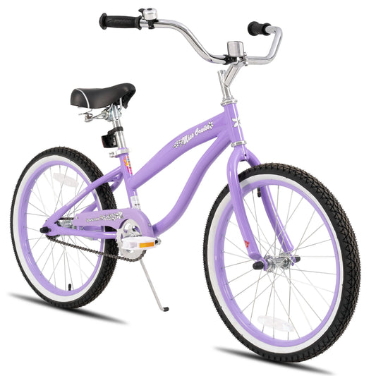 JOYSTAR 20" 24"  Beach Cruiser Bike for Girls, Boys, Men and Women, Single Speed Kids Cruiser Bikes with Coaster Brake