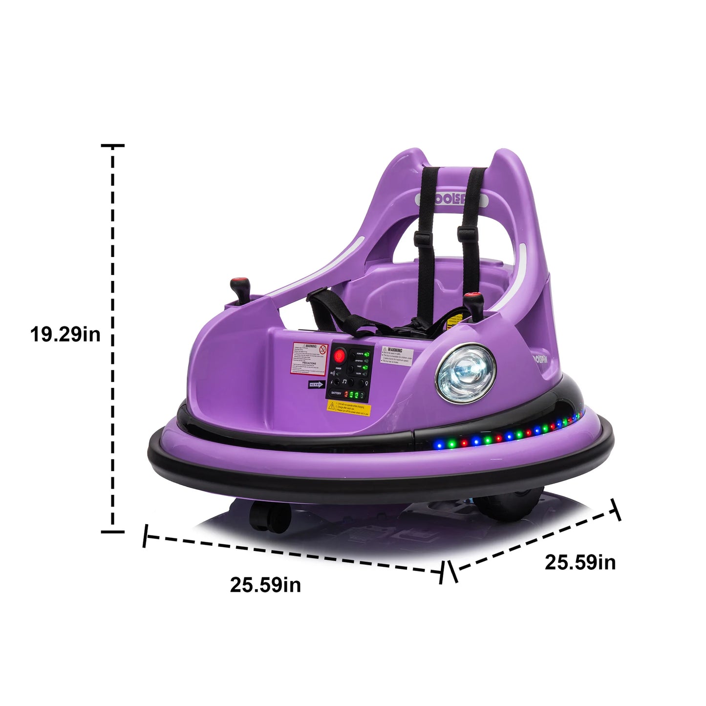 Kids Electric Ride On Toy 12V Car w/Bluetooth Remote Control, Safety Belt, Music, LED Lights