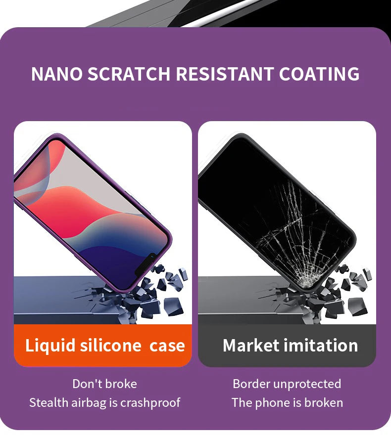 Purple Liquid Silicone Shockproof Phone Case For iPhone 16 13 15 Pro Max 12 11 14 Plus X XS XR